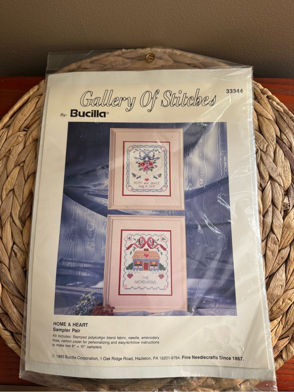 🍑2/$30 Mix & Match Listings Home and Heart Sampler Pair Stamped Cross Stitch kit